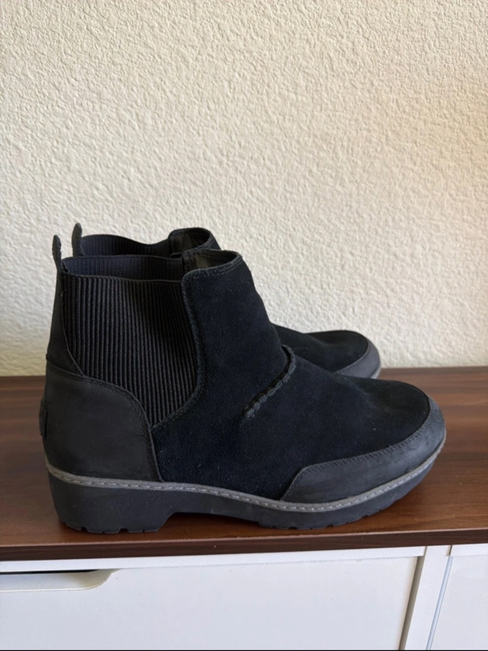 Ugg Black Suede Slip-On ankle Boot size 12